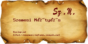 Szemesi Mátyás névjegykártya