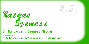 matyas szemesi business card