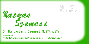 matyas szemesi business card